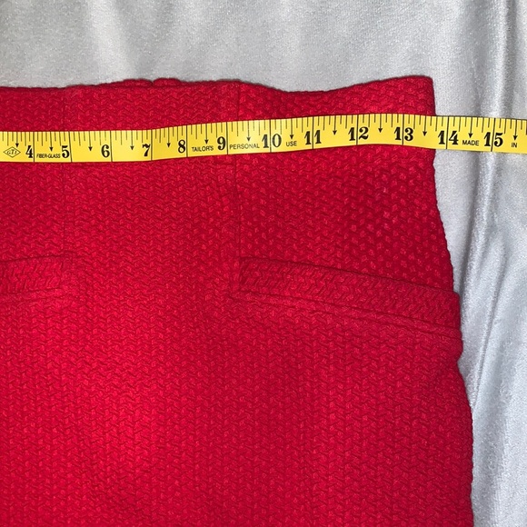 Ganni high waisted skirt textured cherry red cotton pencil size large - Picture 3 of 10